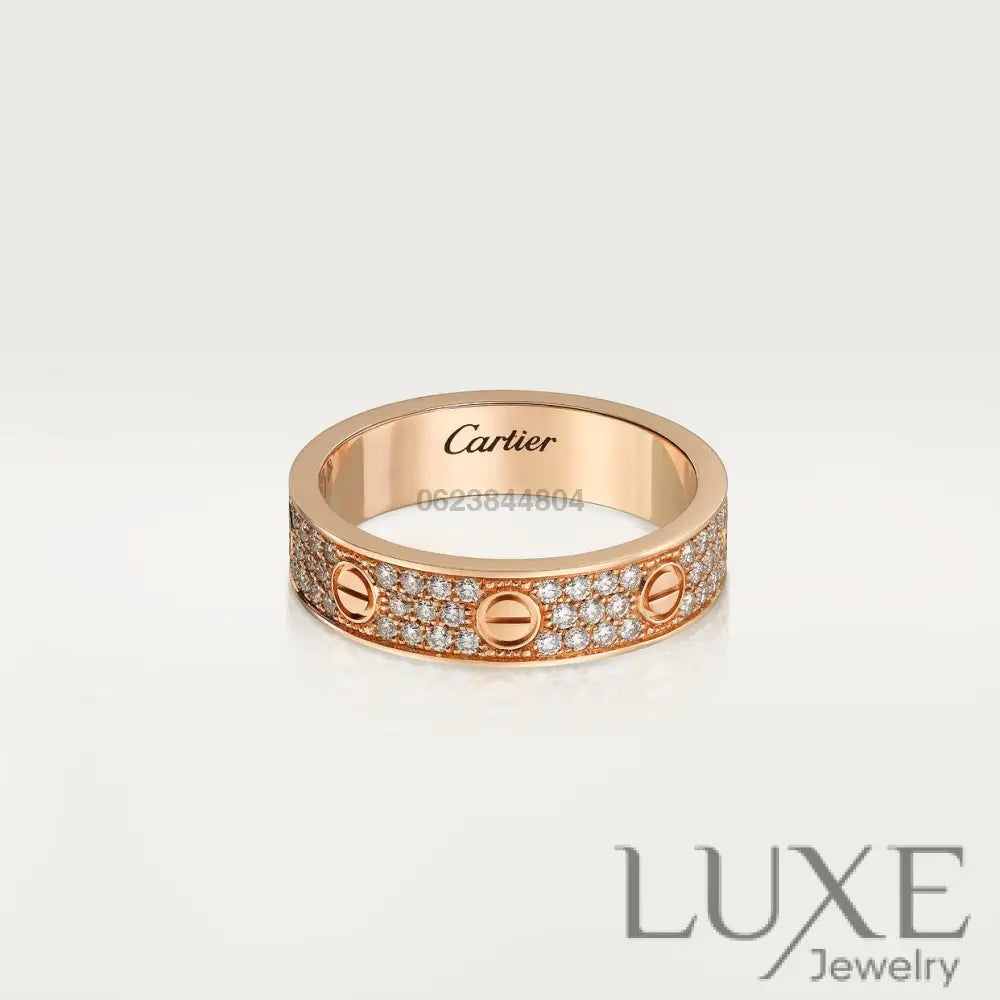 BAGUE CARTIER LOVE PAVÉE ROSE GOLD bague