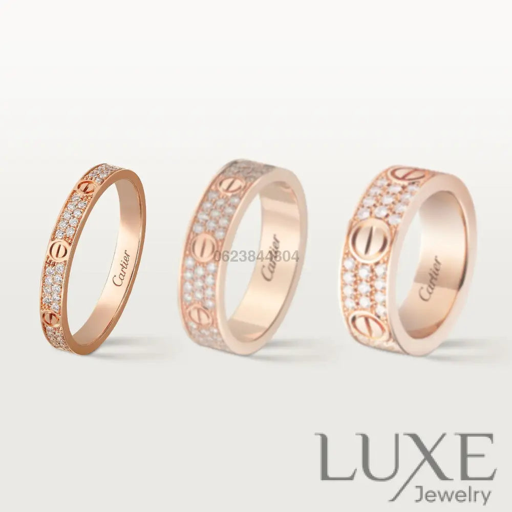 BAGUE CARTIER LOVE PETIT MODÈLE PAVÉ ROSE GOLD bague