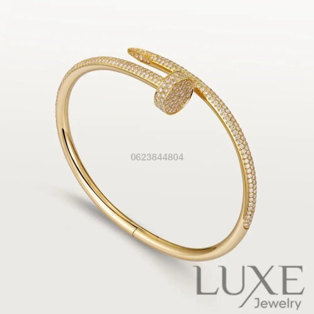 BRACELET CARTIER JUSTE UN CLOU MODÉLE CLASSIQUE SEMI PAVÉ GOLD Bracelet Cartier