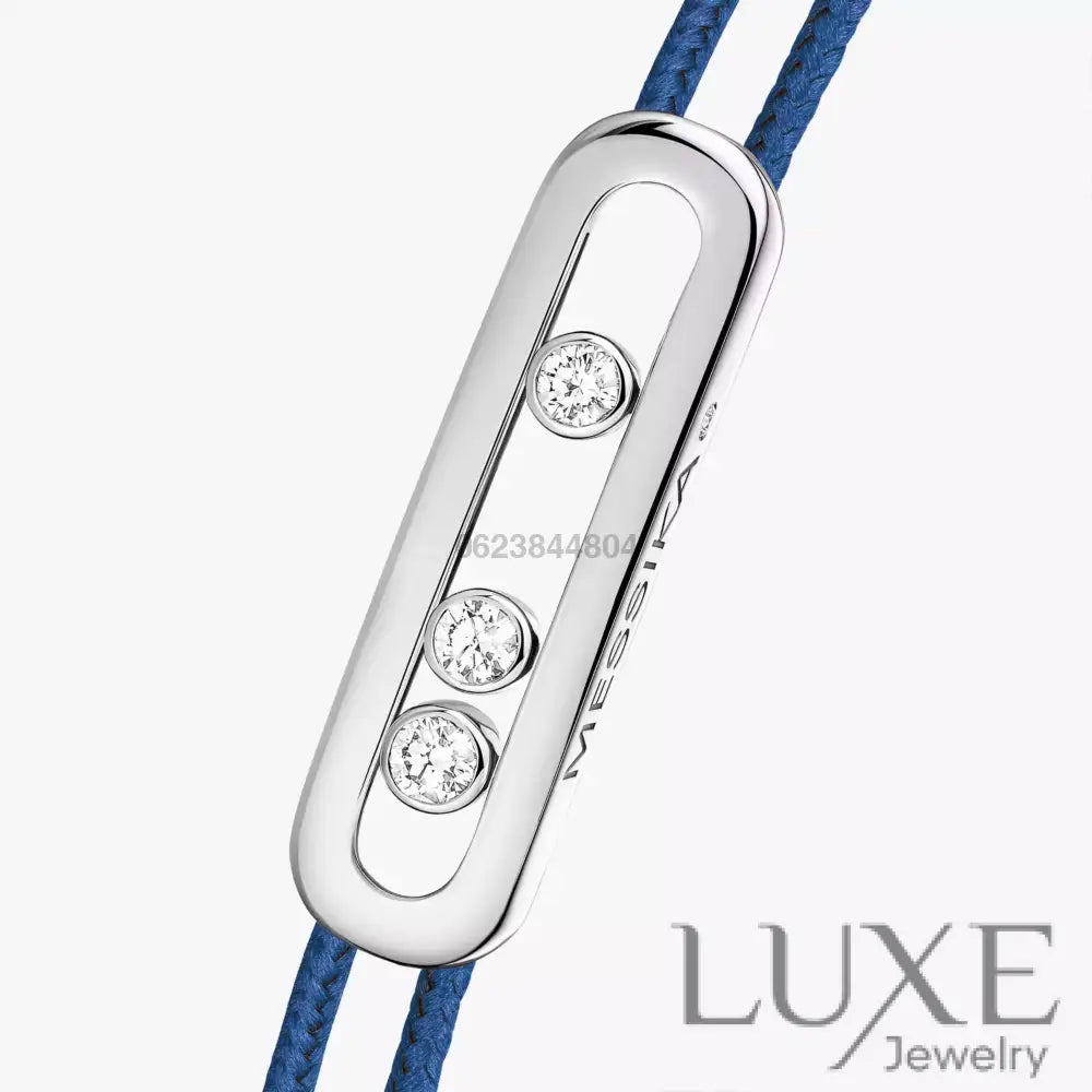 BRACELET MESSIKA CORDE BLEU MARINE WHITE GOLD Bracelet Messika