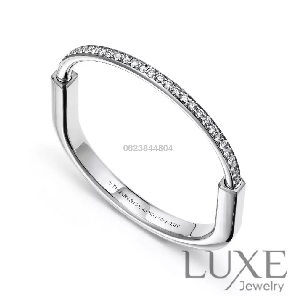 BRACELET TIFFANY & CO LOCK PERLEE WHITE GOLD