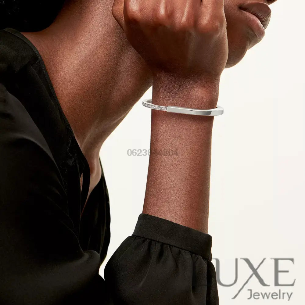BRACELET TIFFANY & CO LOCK PERLEE WHITE GOLD