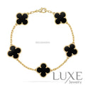 CLOVER 5 MOTIFS BLACK ONYX BRACELET Bracelets