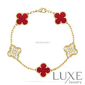 CLOVER 5 MOTIFS CARNELIAN DIAMOND BRACELET Bracelets