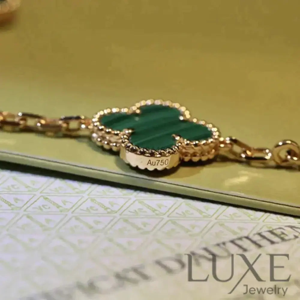 CLOVER 5 MOTIFS MALACHITE BRACELET Bracelets