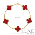 CLOVER 5 MOTIFS RED AGATE BRACELET Bracelets