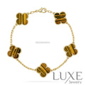 CLOVER 5 MOTIFS TIGER EYE BRACELET Bracelets