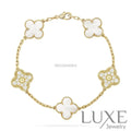 CLOVER BRACELET 5 MOTIF WHITE MOP DIAMOND Bracelets