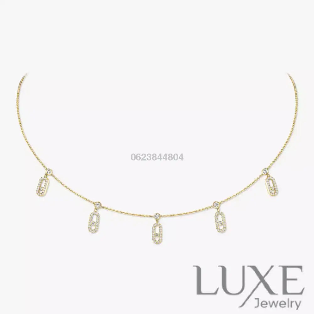 COLLIER MESSIKA CHOKER MOVE UNO PAMPILLE PAVE GOLD