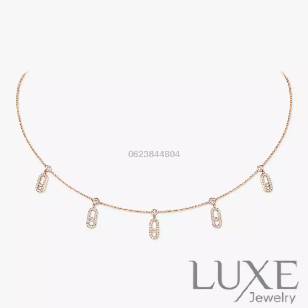COLLIER MESSIKA CHOKER MOVE UNO PAMPILLE PAVE ROSE GOLD