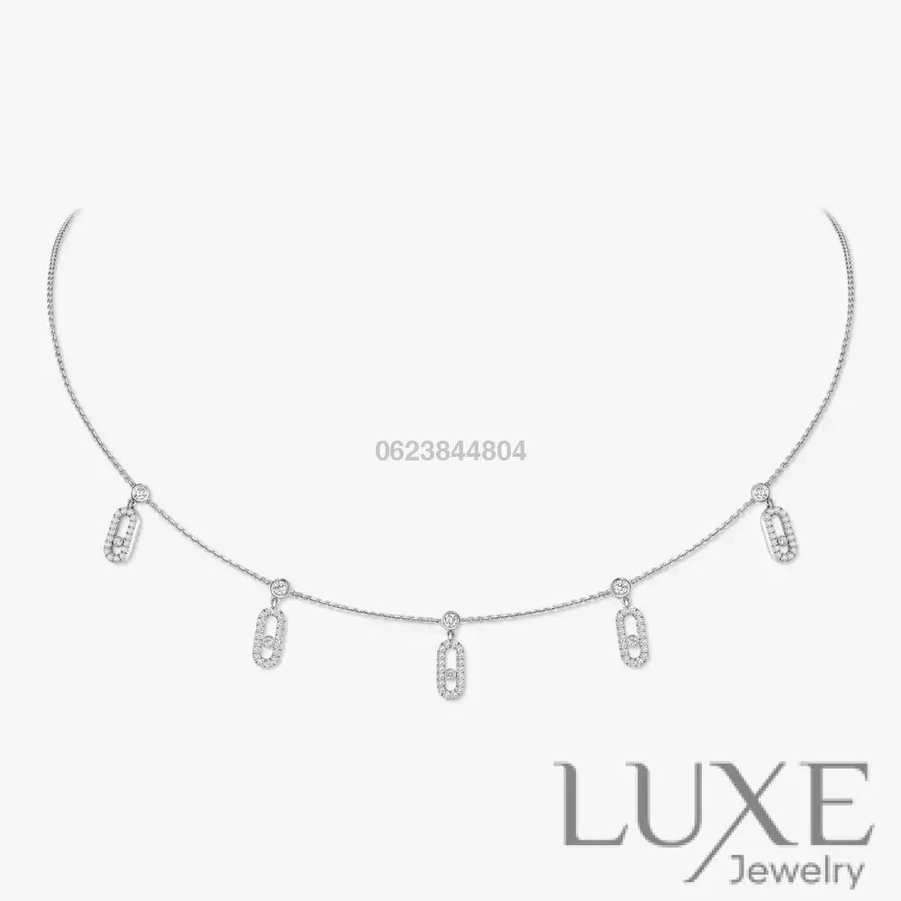 COLLIER MESSIKA CHOKER MOVE UNO PAMPILLE PAVE WHITE GOLD