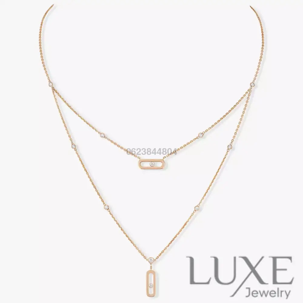 COLLIER MESSIKA MOVE UNO 2 RANGS ROSE GOLD