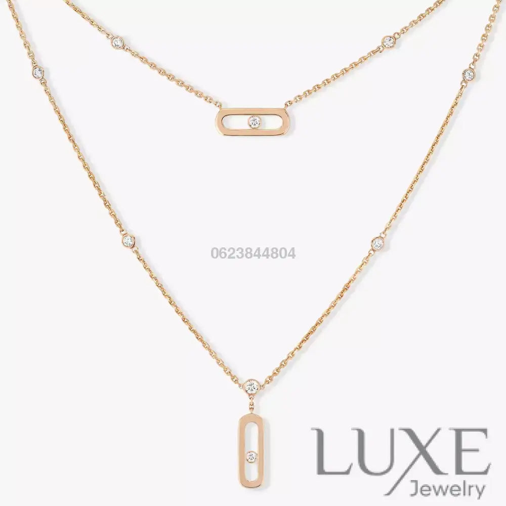 COLLIER MESSIKA MOVE UNO 2 RANGS ROSE GOLD