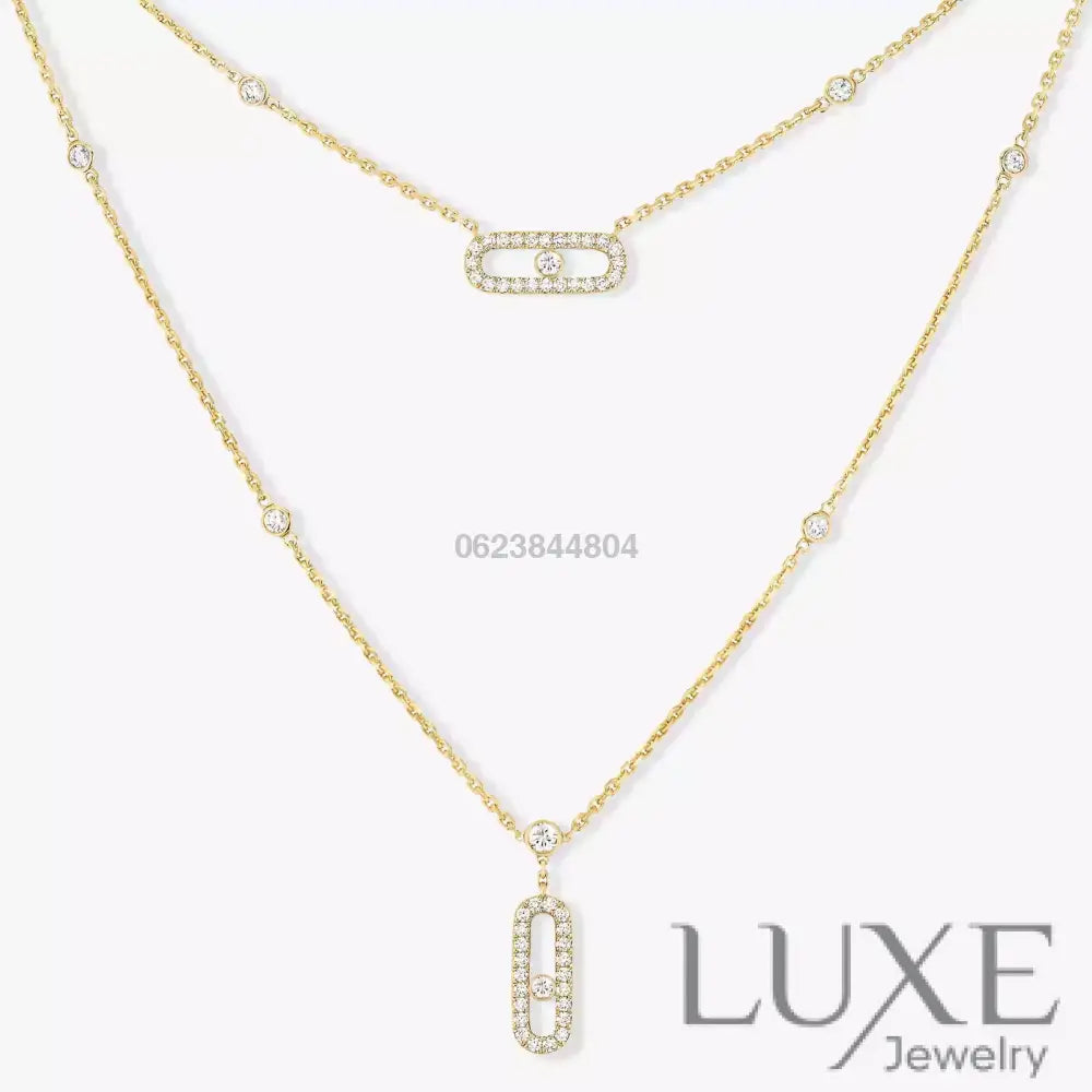 COLLIER MESSIKA MOVE UNO 2 ROWS PAVÉ GOLD