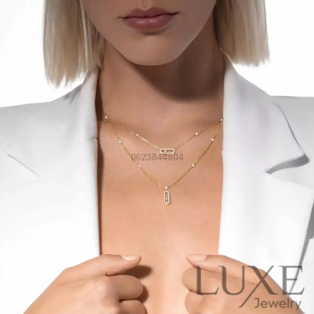 COLLIER MESSIKA MOVE UNO 2 ROWS PAVÉ GOLD