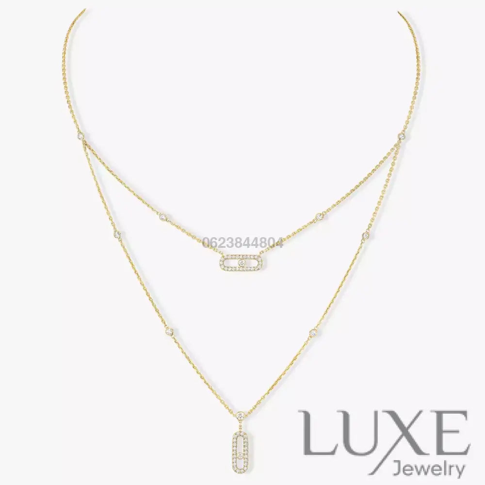 COLLIER MESSIKA MOVE UNO 2 ROWS PAVÉ GOLD