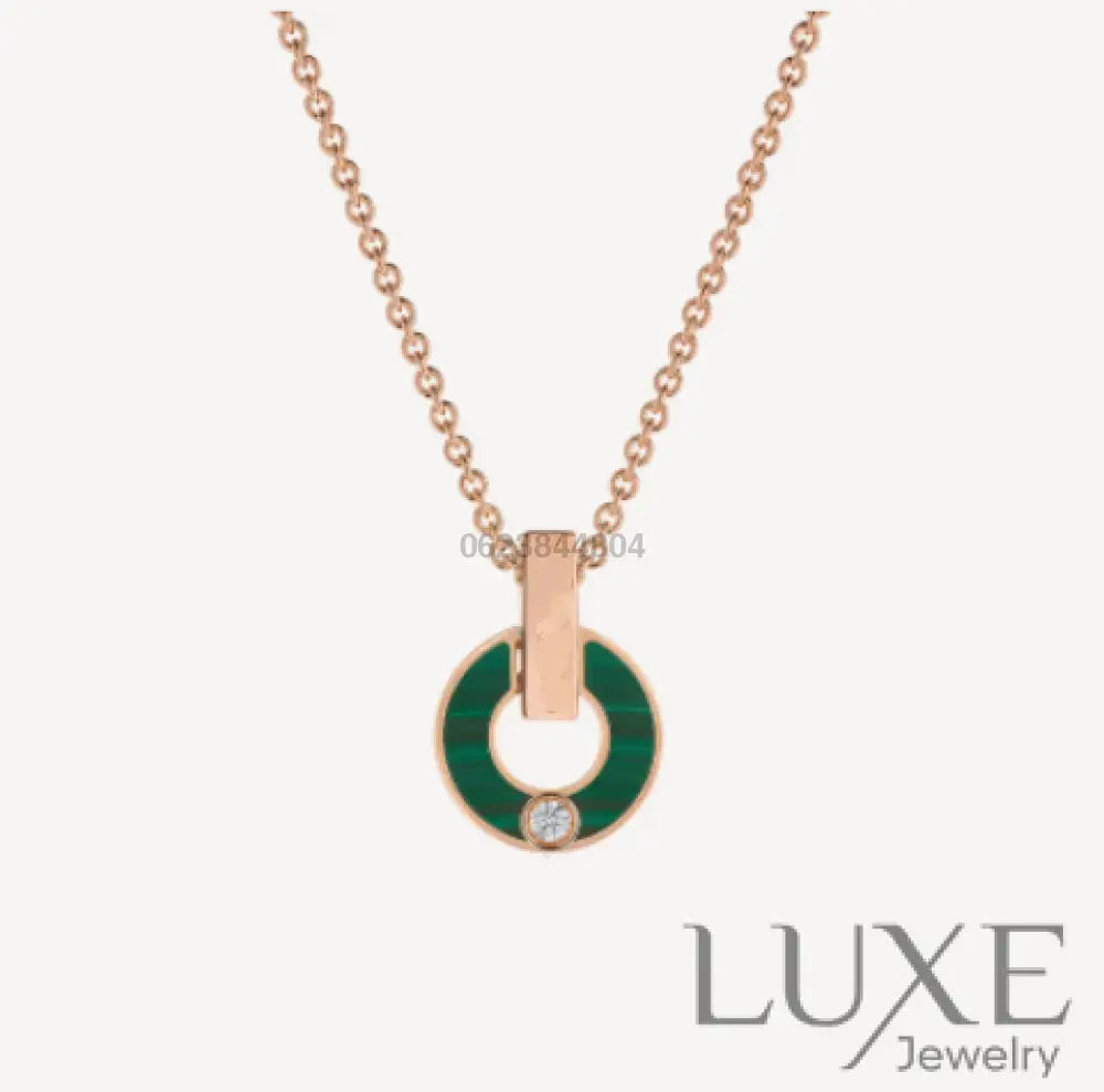 Collier Owatch ™️GARI NECKLACE PINK GOLD MALACHITE Pink Gold Necklaces