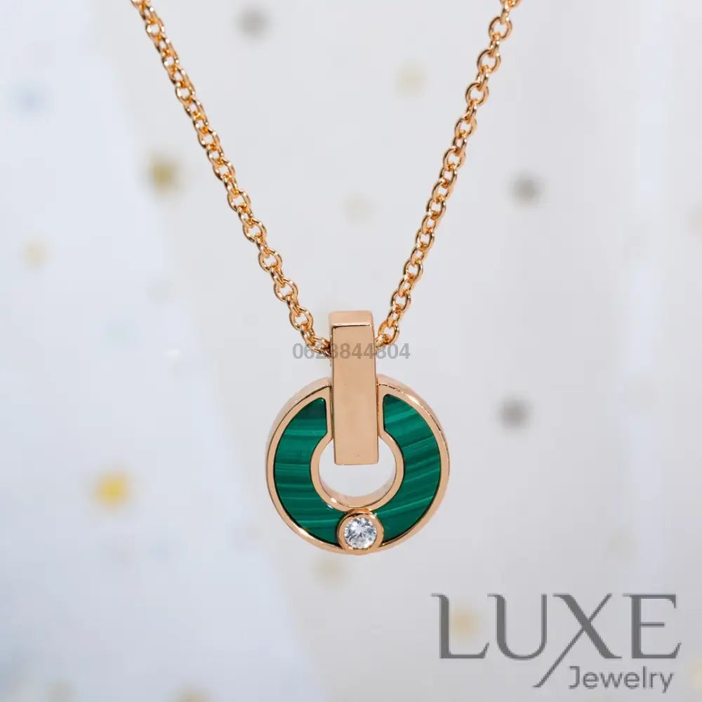 Collier Owatch ™️GARI NECKLACE PINK GOLD MALACHITE Pink Gold Necklaces