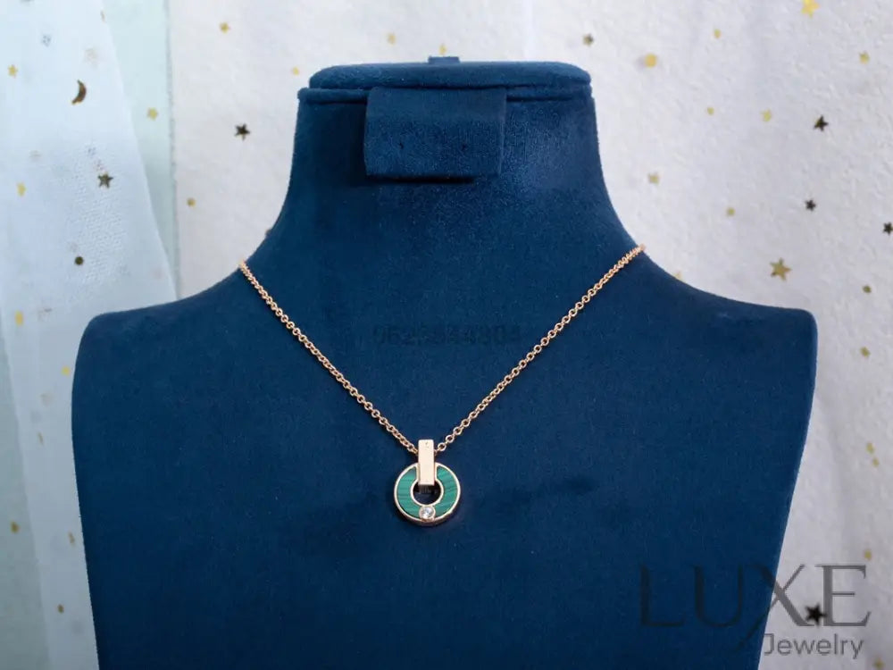 Collier Owatch ™️GARI NECKLACE PINK GOLD MALACHITE Pink Gold Necklaces
