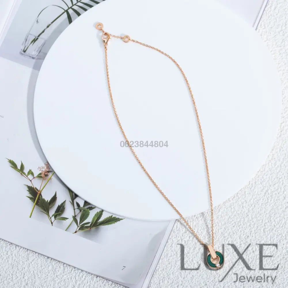 Collier Owatch ™️GARI NECKLACE PINK GOLD MALACHITE Pink Gold Necklaces