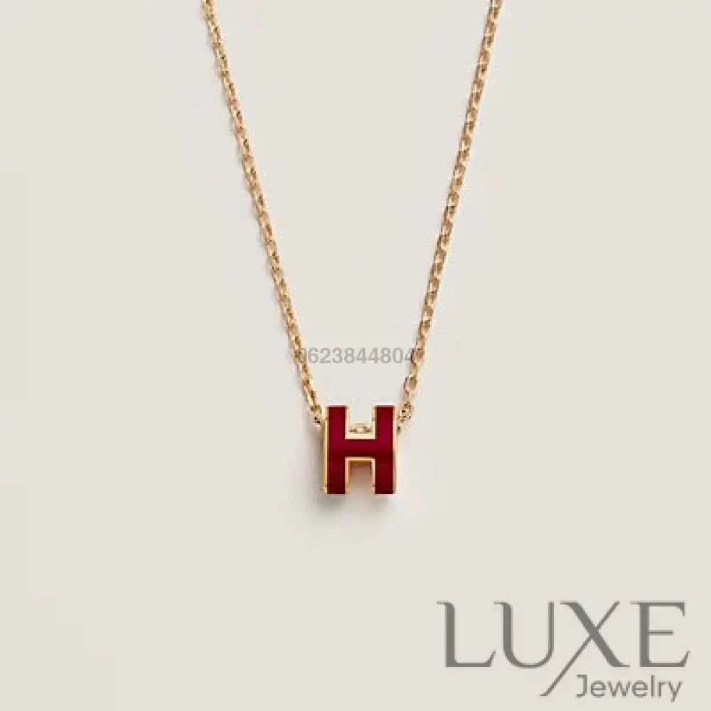 Collier Owatch ™️ HM CLIC RED ENAMEL GOLD NECKLACE Gold Necklaces