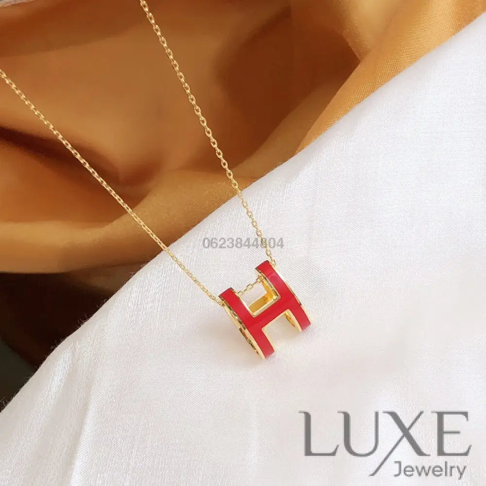 Collier Owatch ™️ HM CLIC RED ENAMEL GOLD NECKLACE Gold Necklaces
