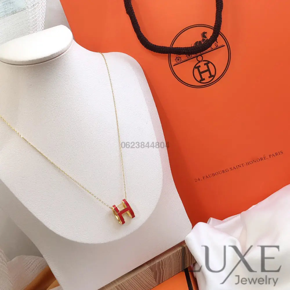 Collier Owatch ™️ HM CLIC RED ENAMEL GOLD NECKLACE Gold Necklaces