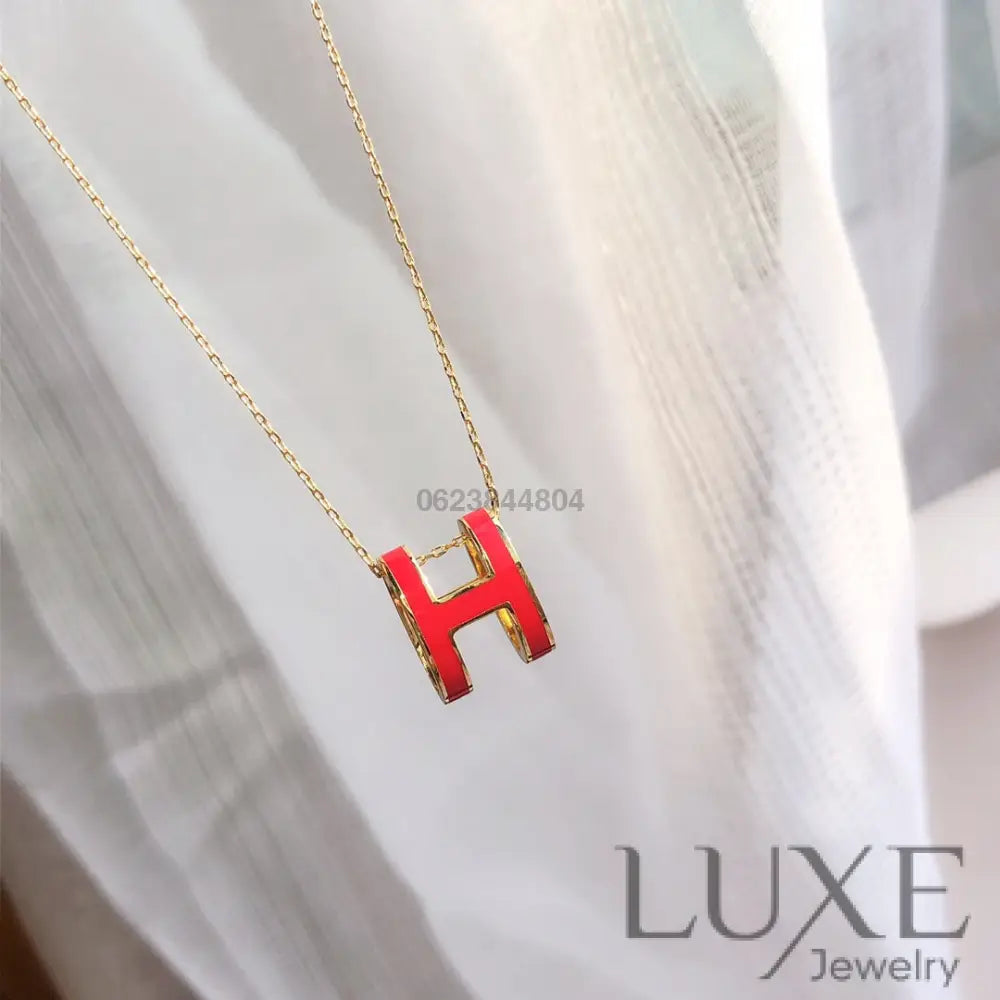 Collier Owatch ™️ HM CLIC RED ENAMEL GOLD NECKLACE Gold Necklaces