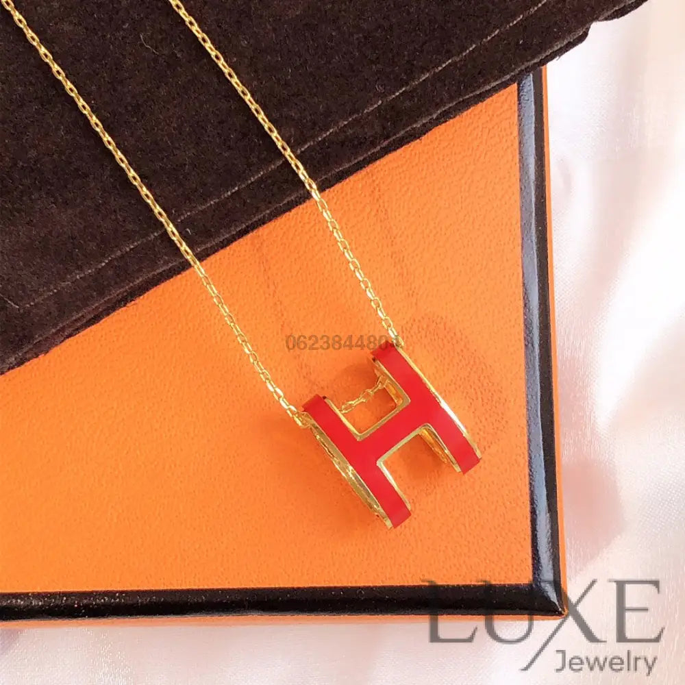 Collier Owatch ™️ HM CLIC RED ENAMEL GOLD NECKLACE Gold Necklaces