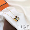 Collier Owatch ™️ HM CLIC RED ENAMEL GOLD NECKLACEHM CLIC BLACK ENAMEL GOLD NECKLACE Gold Necklaces