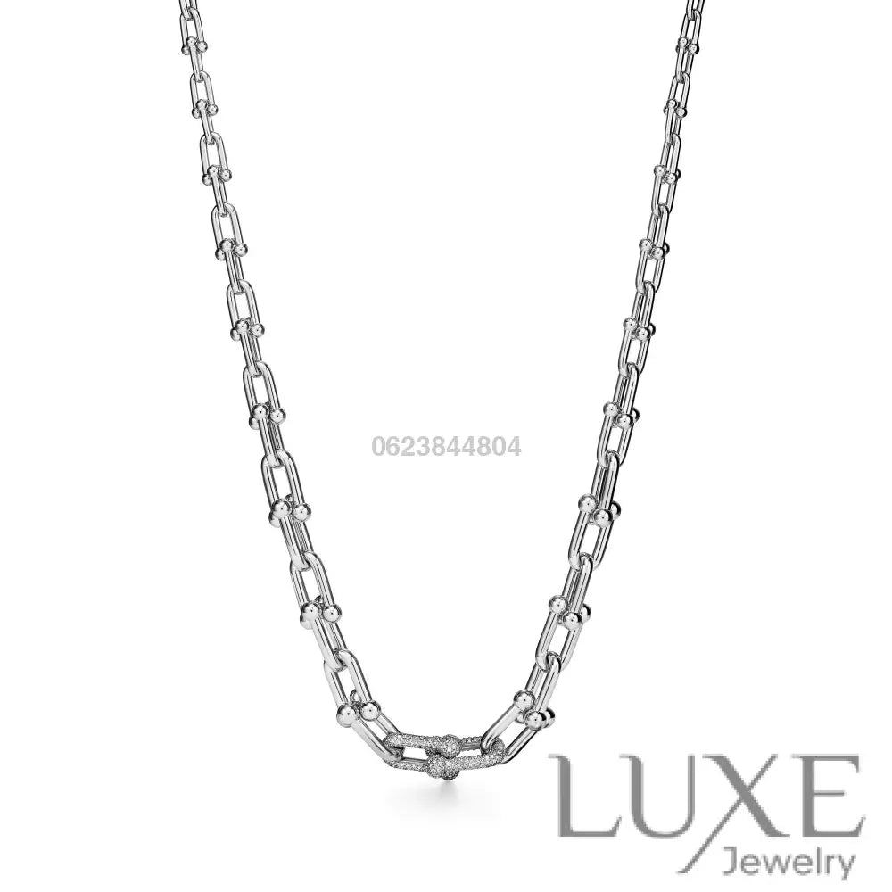 COLLIER TIFFANY & CO GRADUATED LINK NECKLACE DIAMONDS WHITE-GOLD bague