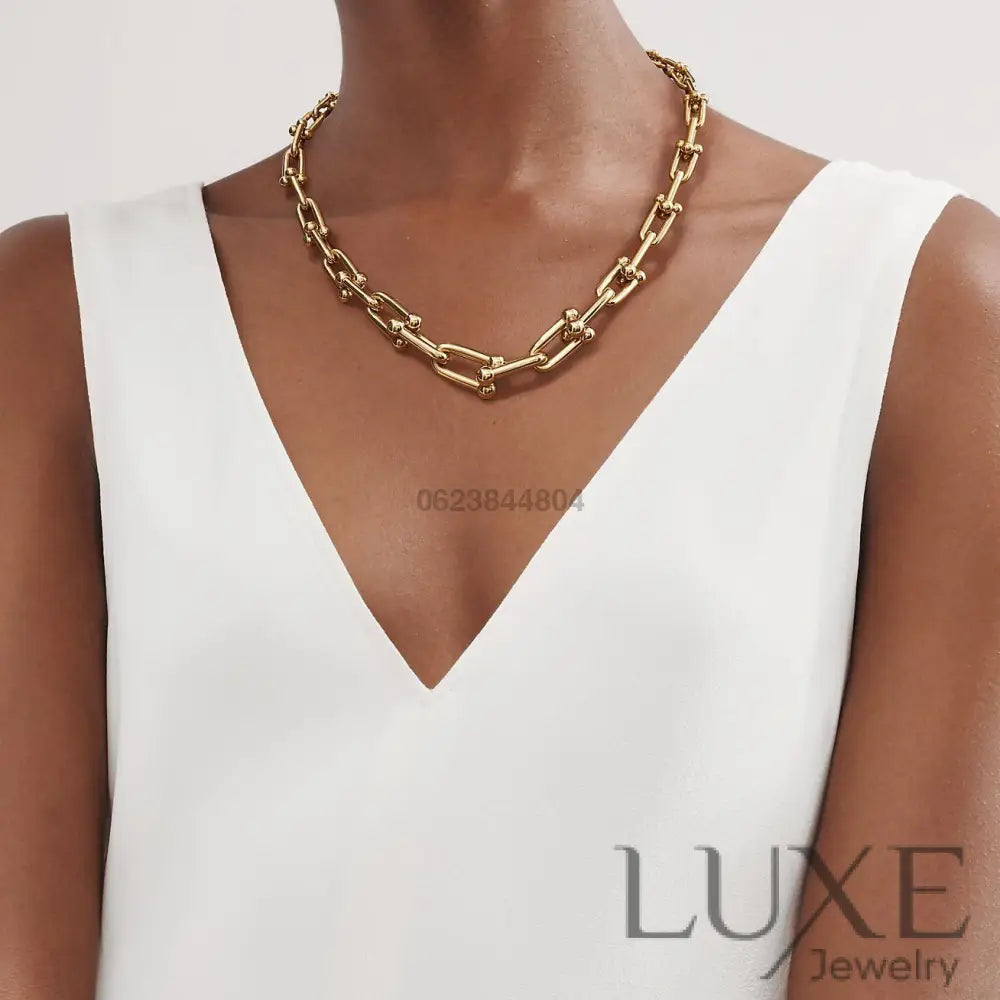 COLLIER TIFFANY & CO GRADUATED LINK NECKLACE GOLD bague