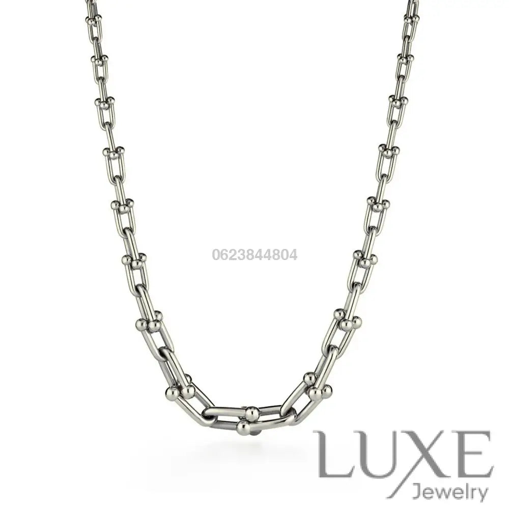 COLLIER TIFFANY & CO GRADUATED LINK NECKLACE WHITE GOLD bague