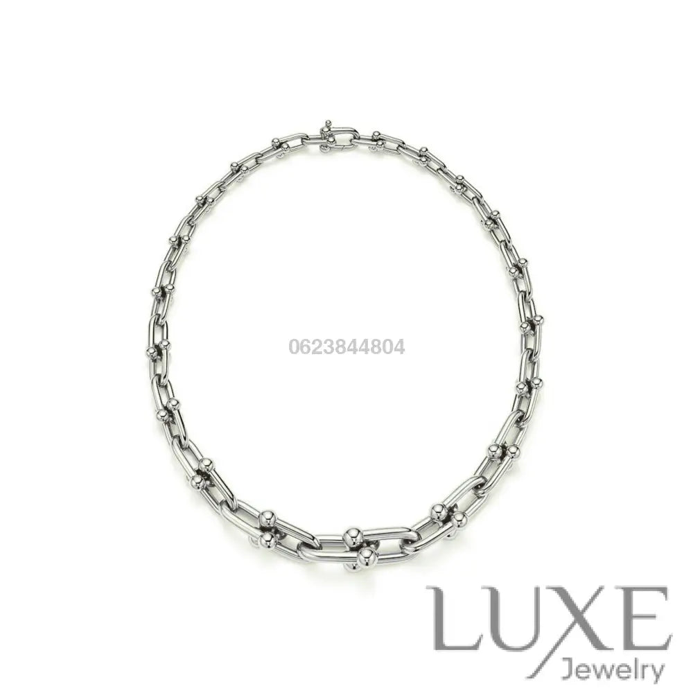 COLLIER TIFFANY & CO GRADUATED LINK NECKLACE WHITE GOLD bague