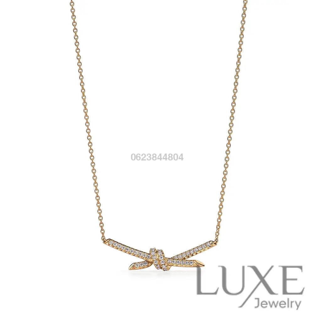 COLLIER TIFFANY & CO KNOT PENDENTIF DIAMONDS-GOLD bague