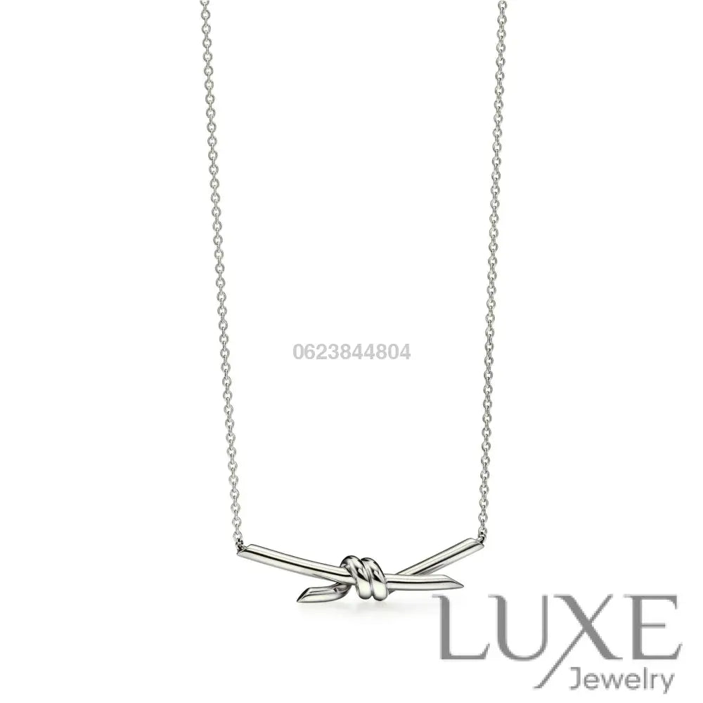 COLLIER TIFFANY & CO KNOT PENDENTIF WHITE GOLD bague