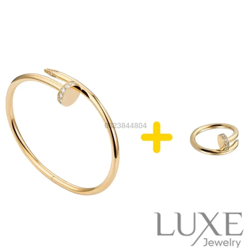 Ensemble de la collection « Juste un Clou » – bracelet et bague en diamants style classique Bracelet Cartier
