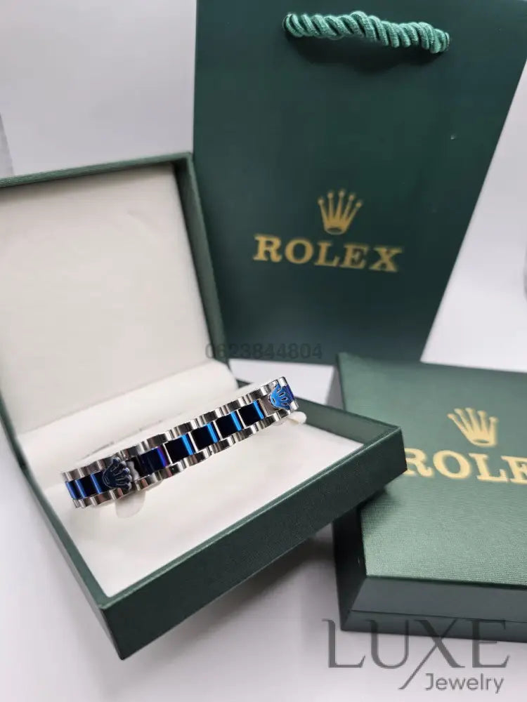 Gourmette de Luxe Pour Homme / H300420 silver / blue bracelet homme