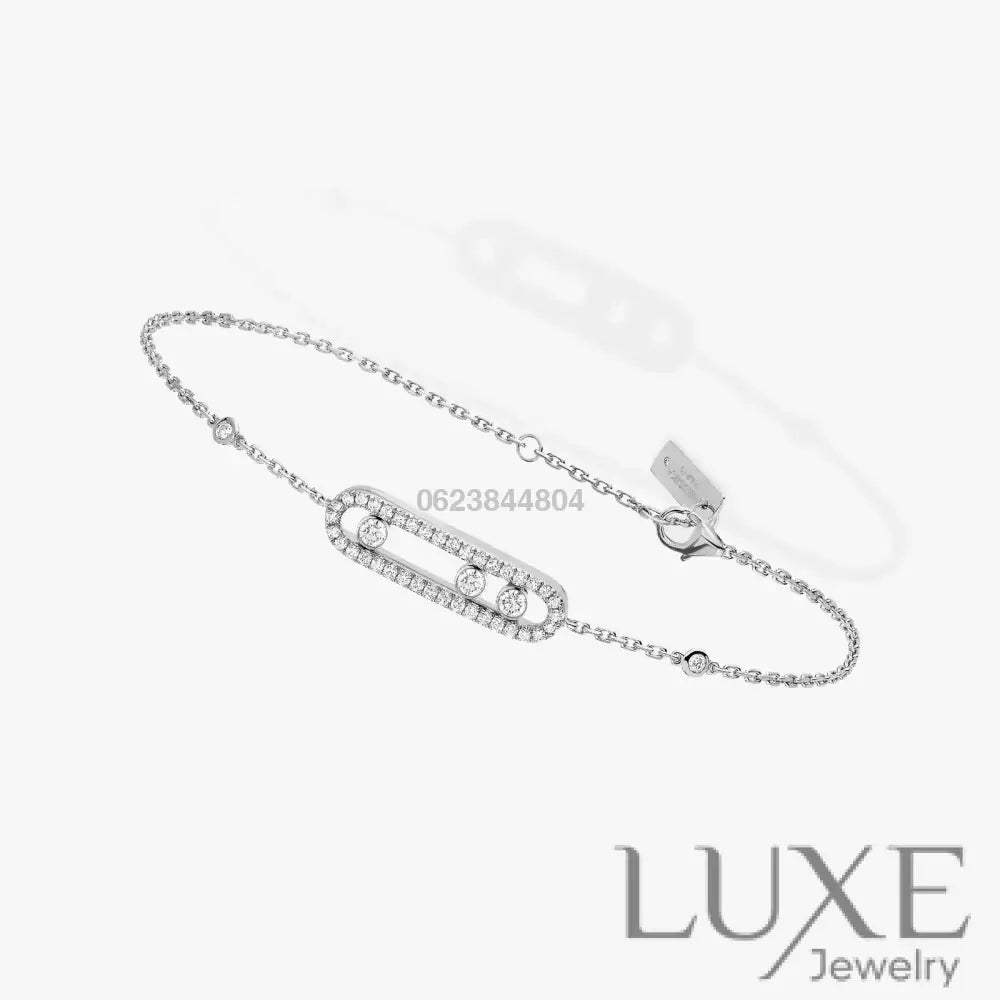 GOURMETTE MESSIKA BABY MOVE PAVÉ WHITE GOLD Bracelet Messika
