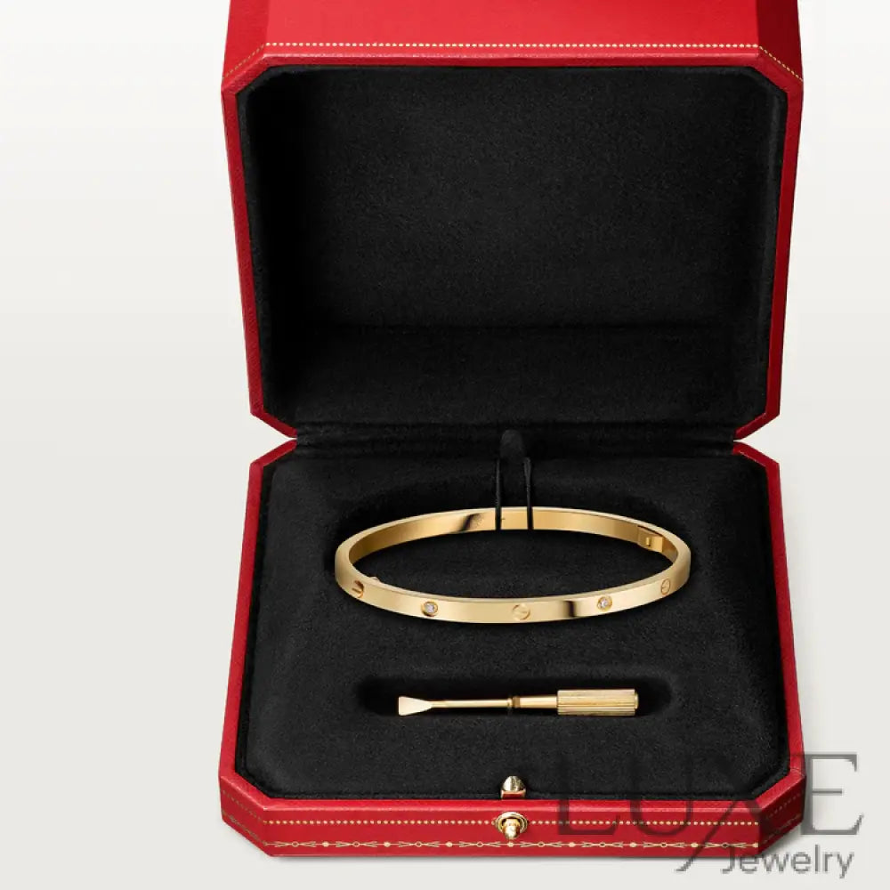 LOVE BRACELET 3.65MM 6 DIAMONDS Gold Bracelets