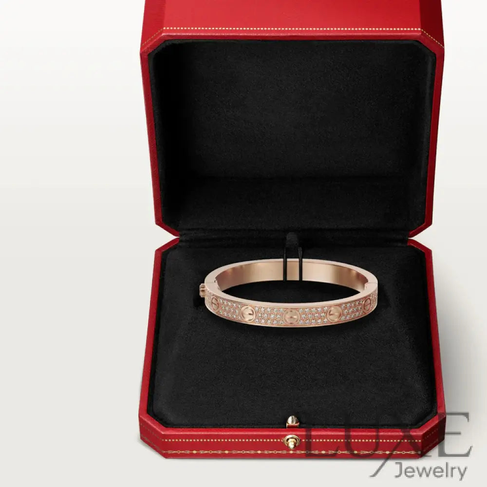 LOVE BRACELET 6.1MM DIAMOND-PAVED Rose Gold Bracelets