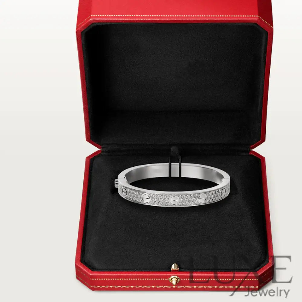 LOVE BRACELET 6.1MM DIAMOND-PAVED Silver Bracelets