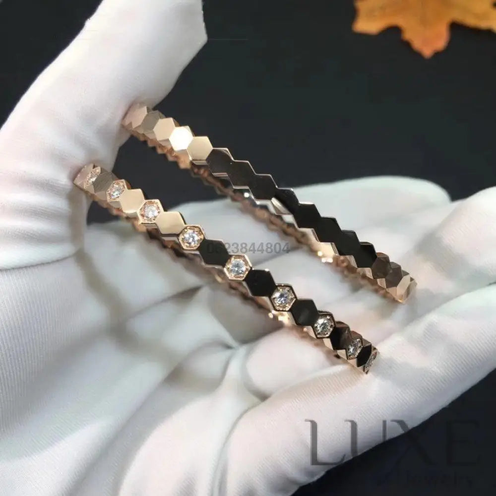OWATCH™️BEE LOVE PINK GOLD DIAMOND BRACELET Pink Gold Bracelets