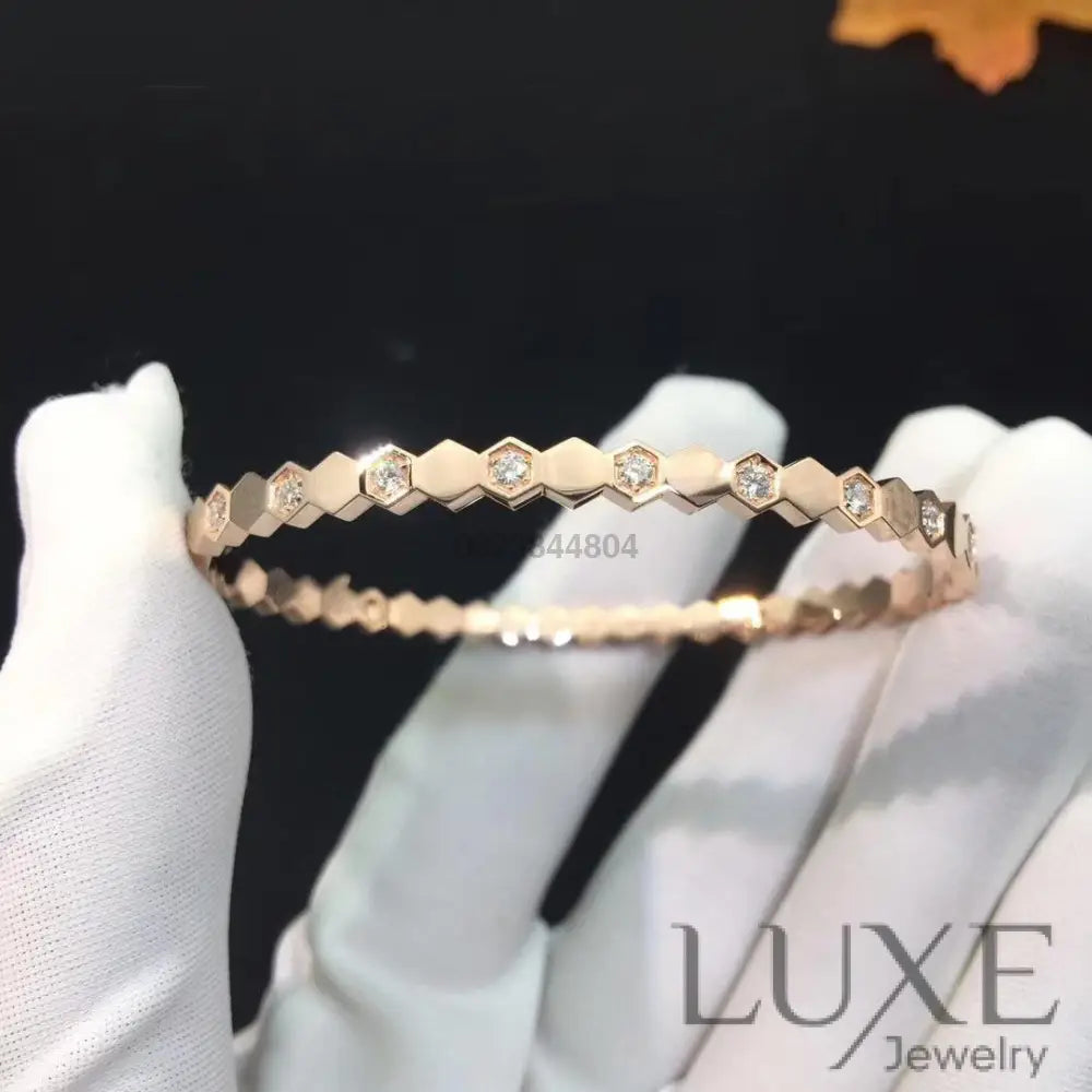 OWATCH™️BEE LOVE PINK GOLD DIAMOND BRACELET Pink Gold Bracelets