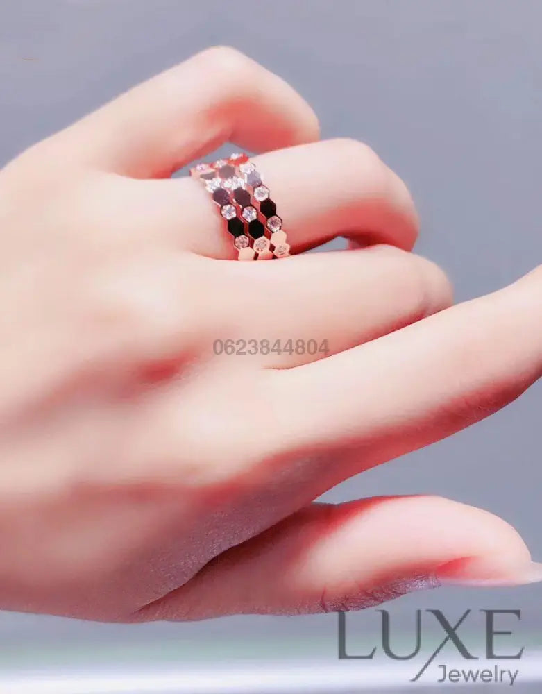 [Owatch™]BEE LOVE RING PINK GOLD DIAMOND Rings