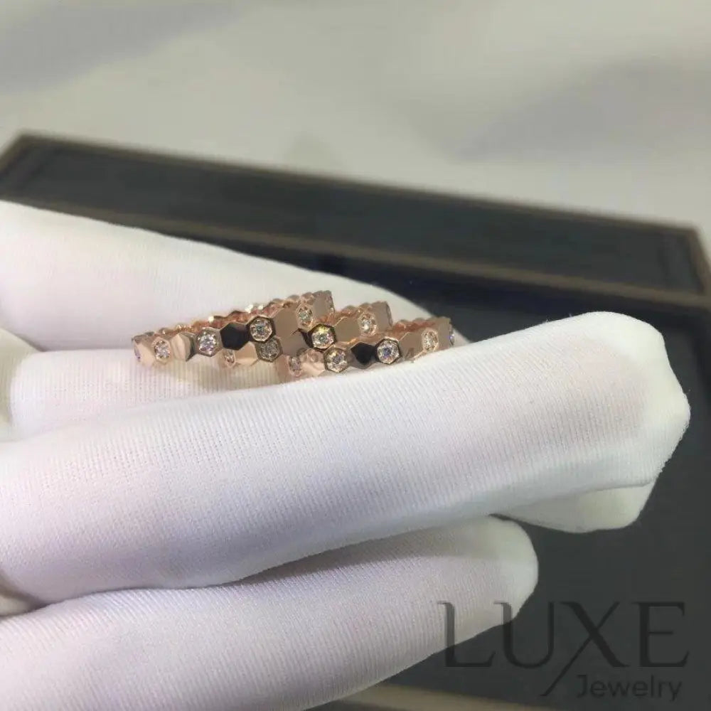 [Owatch™]BEE LOVE RING PINK GOLD DIAMOND Rings