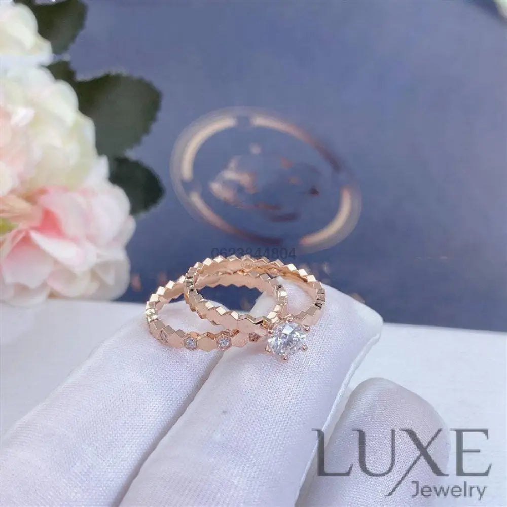 [Owatch™]BEE LOVE RING PINK GOLD DIAMOND Rings