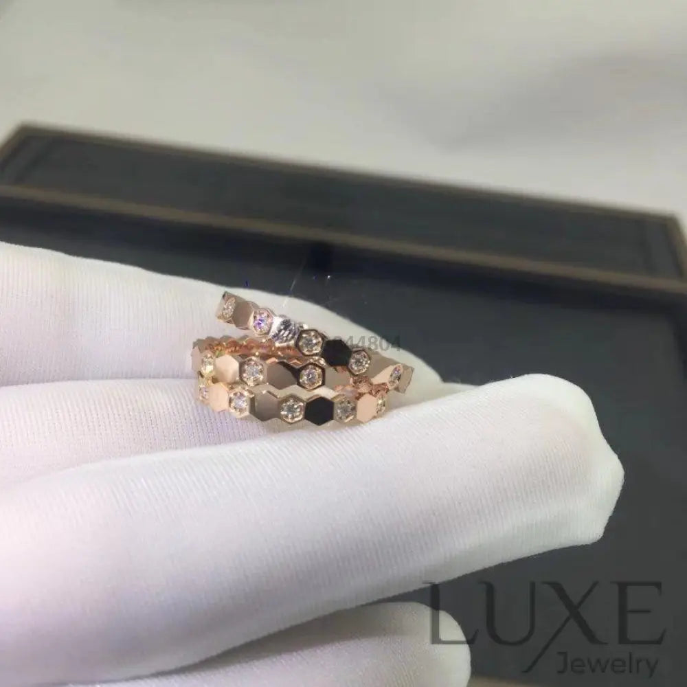 [Owatch™]BEE LOVE RING PINK GOLD DIAMOND Rings