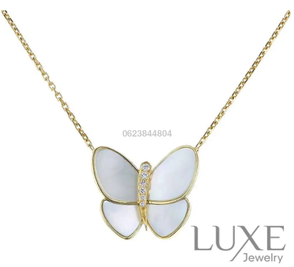 [Owatch ™️]BUTTERFLY GOLD MOP DIAMOND NECKLACE Gold Necklaces