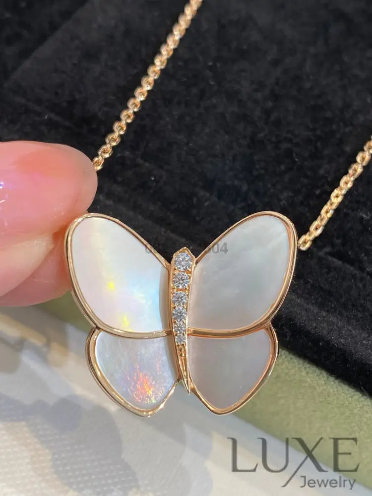 [Owatch ™️]BUTTERFLY GOLD MOP DIAMOND NECKLACE Gold Necklaces